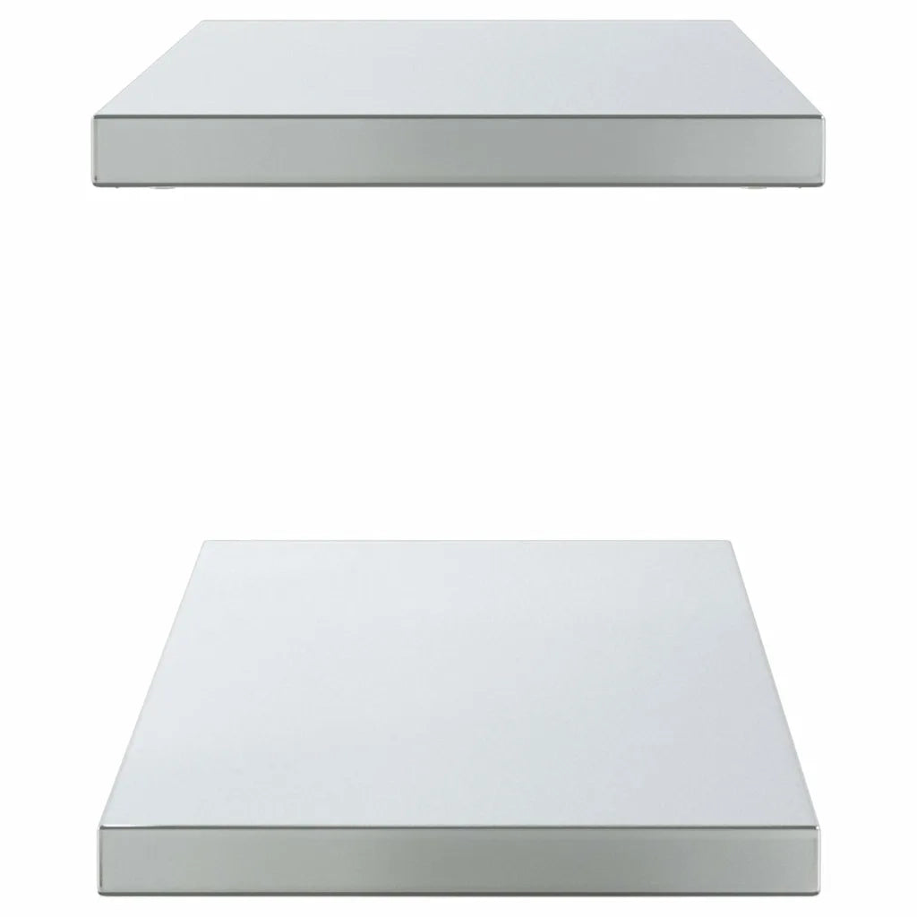 2 pz Mensole a Muro | Scaffale Parete | Ripiano a parete 100x30 cm Argento in Acciaio Inossidabile