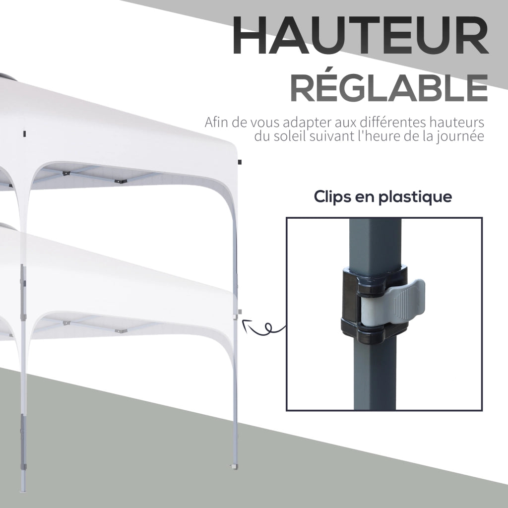 Gazebo da giardino pieghevole ¨C zephmum ¨C bianco 2.5x2.5m tessuto Oxford anti-UV