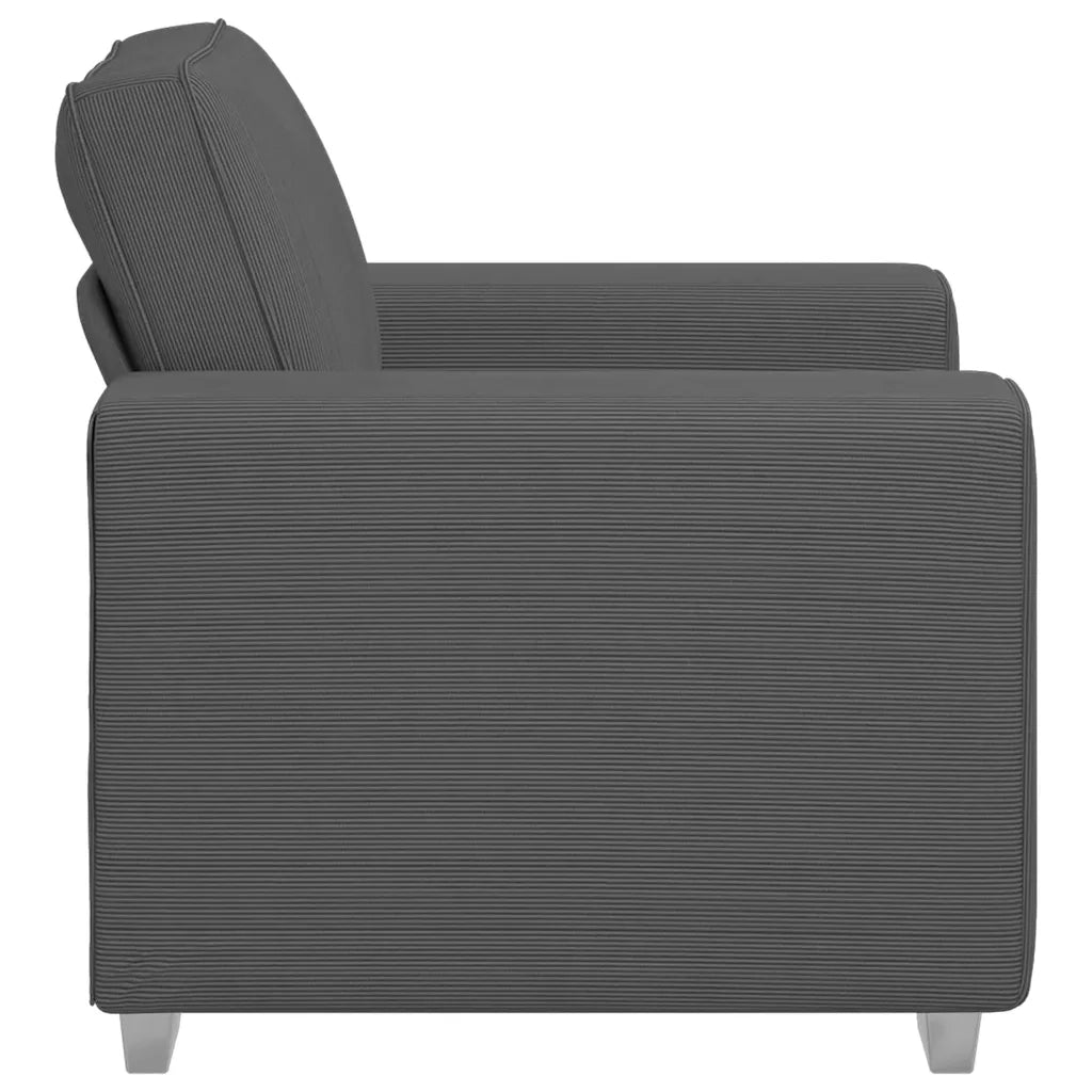 Divano Sedia-Poltrona-Sofa Relax Grigio Scuro 60 cm Tessuto di Velluto a Coste