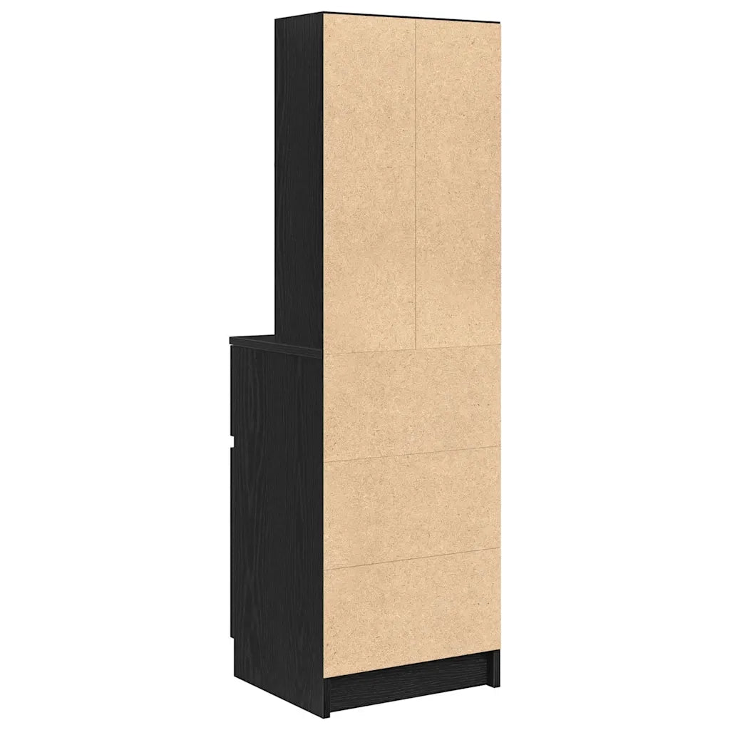 Comodino Nero 39x35x125 cm in Legno Multistrato