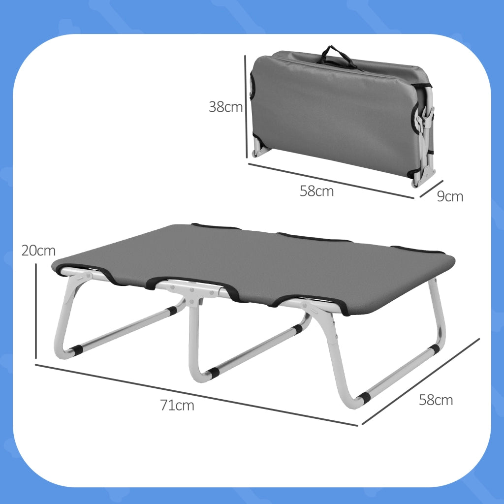 Brandina Pieghevole per Cani ¨C zephmum ¨C Grigio, Metallo e Tessuto Oxford, 71x58x20 cm