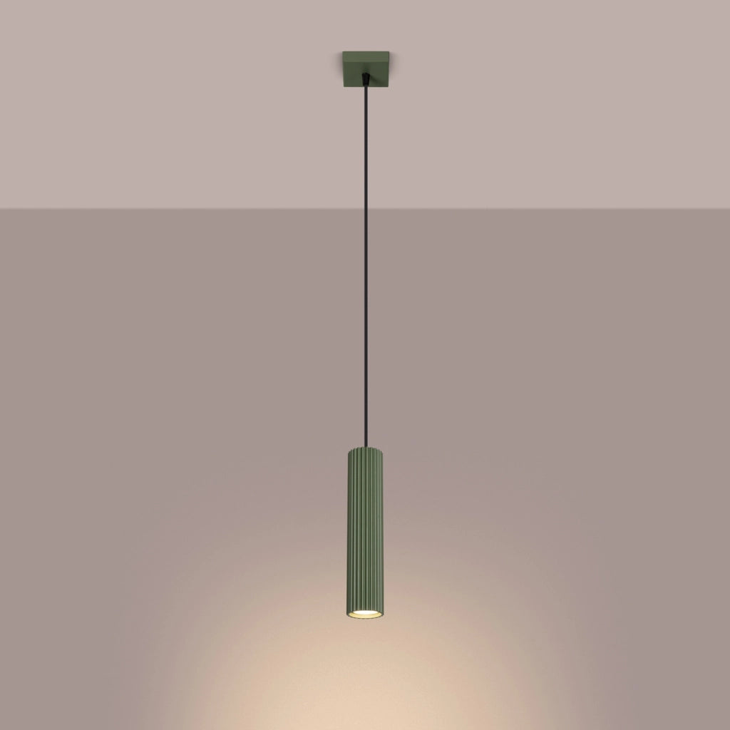 Lampada sospensione moderna verde oliva GU10 Pure Lume
