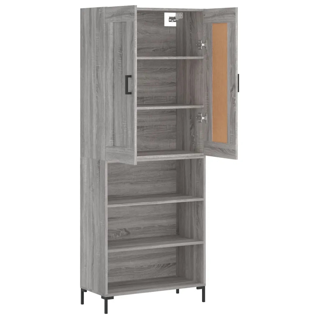 Credenza Grigio Sonoma 69,5x34x180 cm in Legno Multistrato 3200071