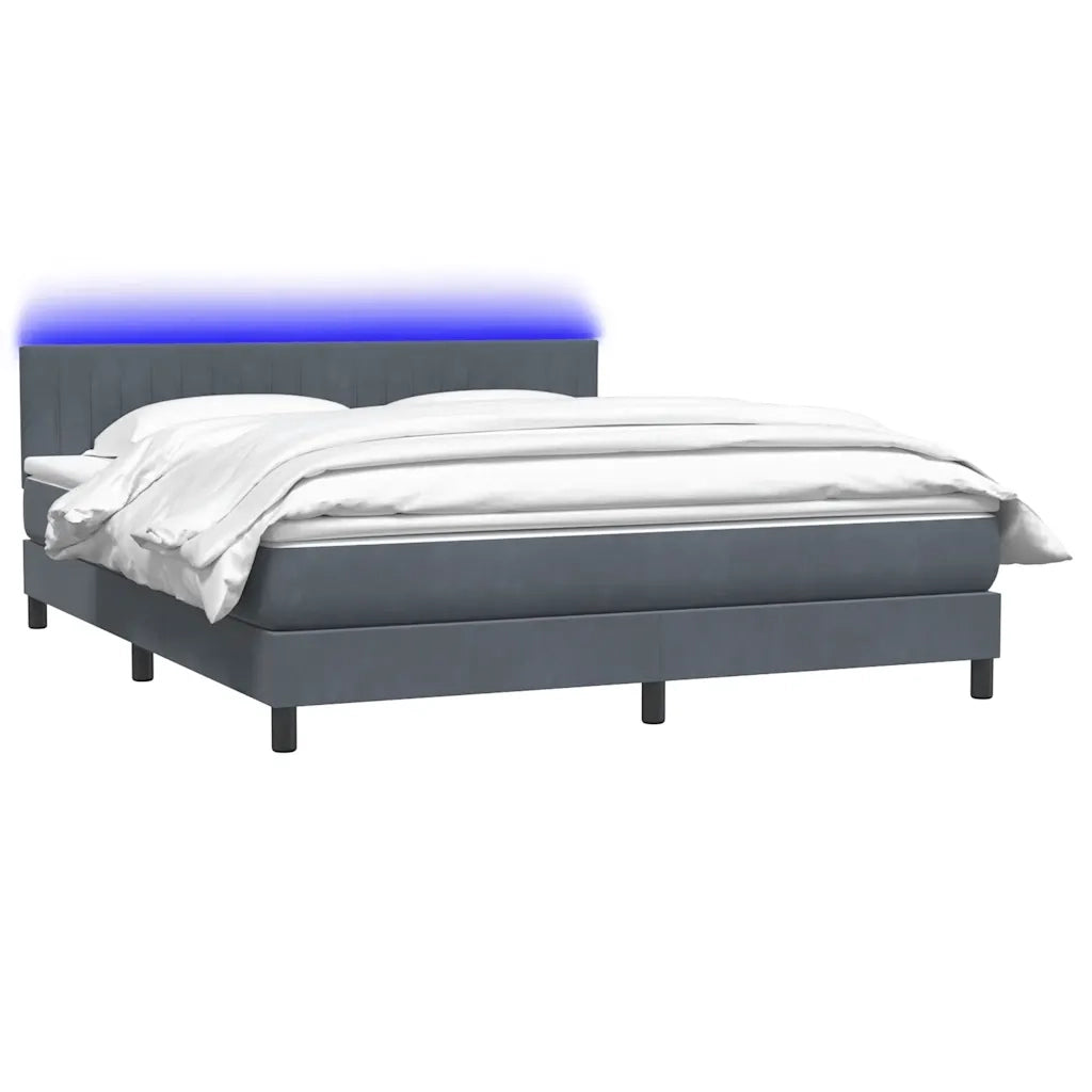 vidaXL Giroletto a Molle con Materasso Grigio Scuro 180x210 cm Velluto