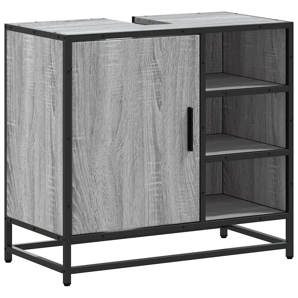 Mobile Lavabo Bagno Grigio Sonoma 65x33x60 cm Legno Multistrato