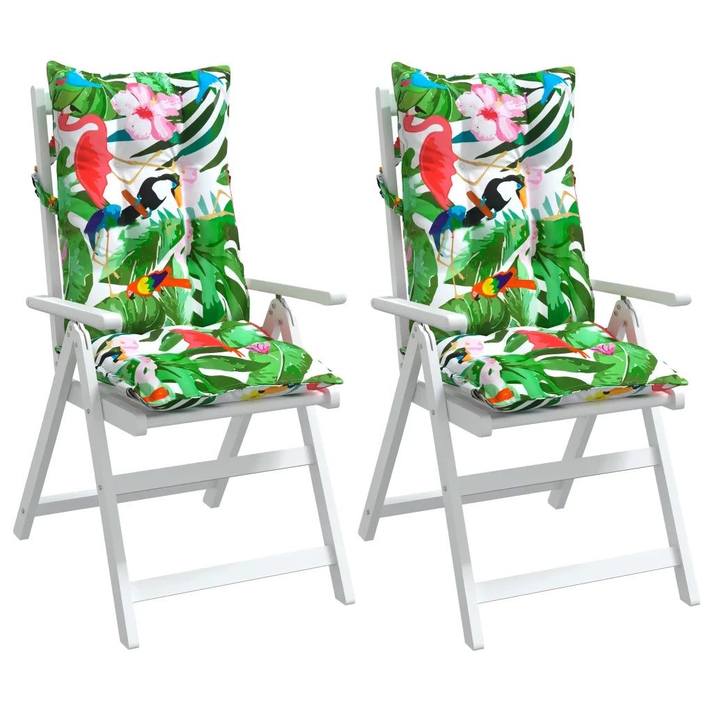 Cuscini per Sedia Schienale Alto 2pz Multicolore Tessuto Oxford 377653
