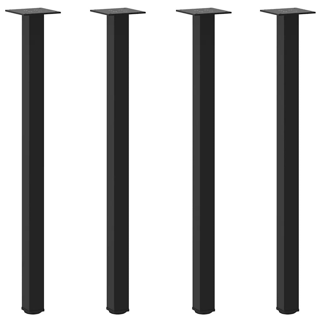Gambe per tavolo consolle 4 pz nere 72-74 cm in acciaio 4012456