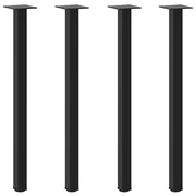 Gambe per tavolo consolle 4 pz nere 72-74 cm in acciaio 4012456