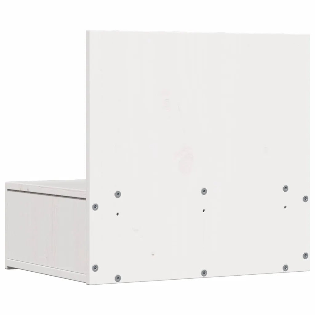 Comodino | Armadio da Notte | Mobiletto da notte Bianco 42 x 32,5 x 40 cm Legno di pino massello