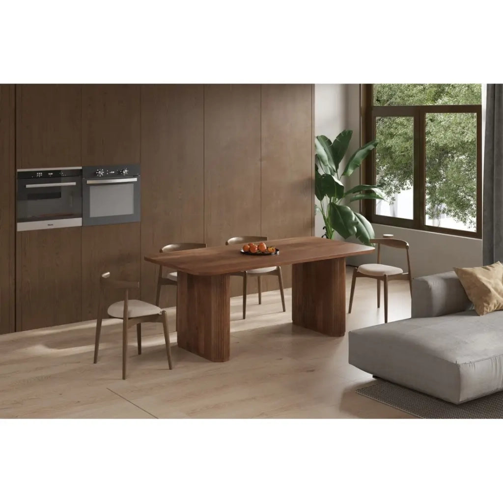 Tavolo da pranzo TALVORA – 200 cm – Legno massello di mango – Stile contemporaneo – Finitura naturale robusta