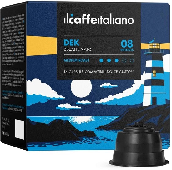 Caffè Decaffeinato 96 pezzi - Compatibile con Dolce Gusto - Intenso sapore - Capsule di caffè - Espresso autentico - Senza caffeina