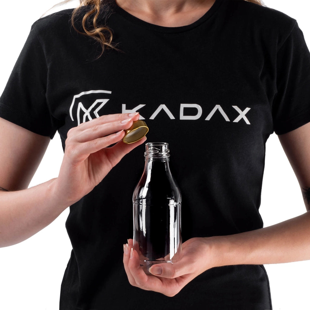 Bottiglia in vetro KADAX da 330 ml, bottiglie per vino, liquori, distillati clandestini, tappi Kubuś (10 pezzi).