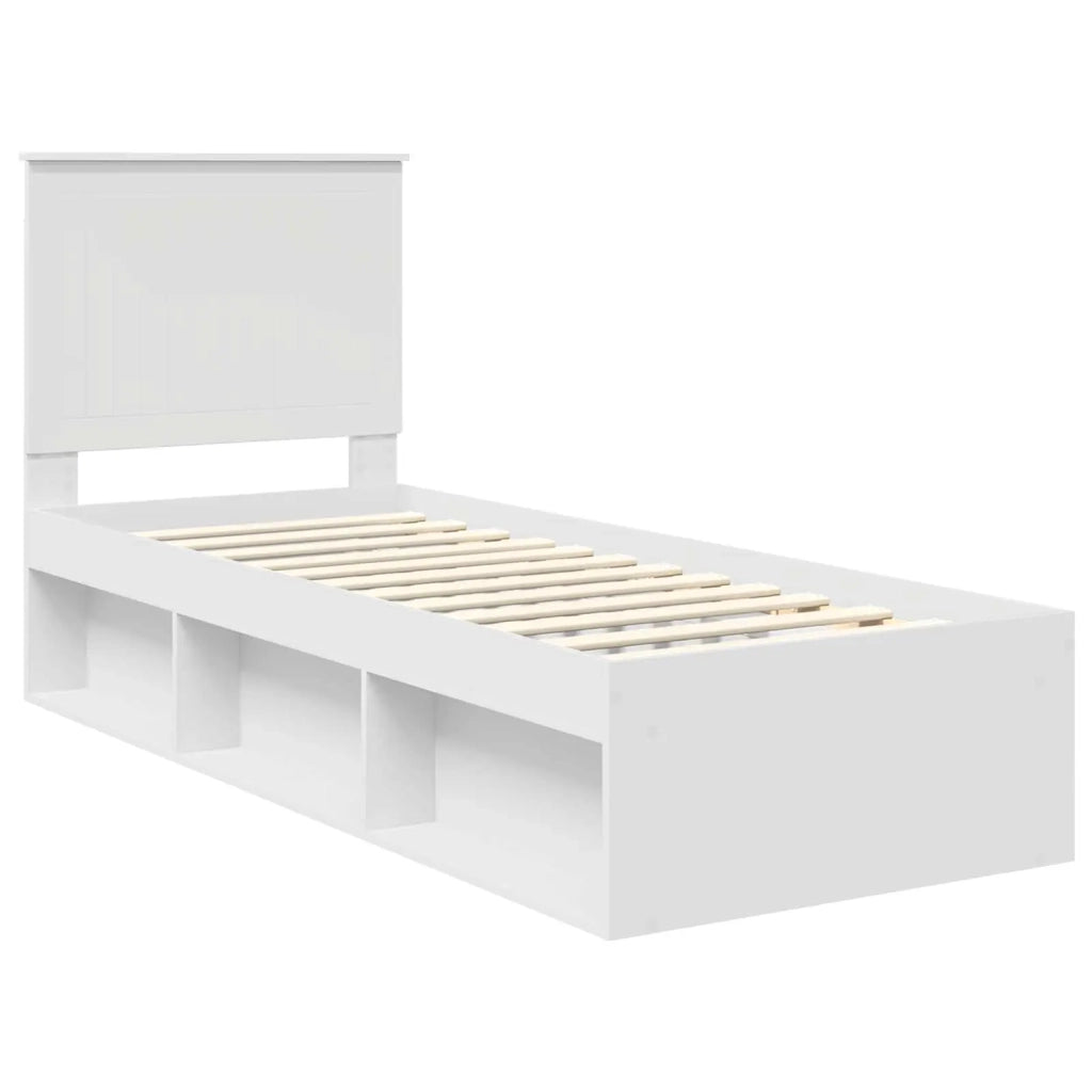 Letto singolo | Letto per adulti | Struttura del letto Bianco 75 x 190 cm Pino massello