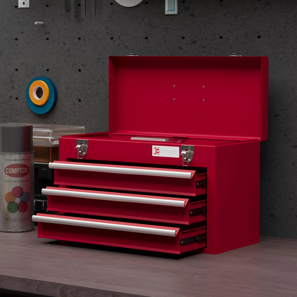Cassettiera con 3 Cassetti ¨C Minimal ¨C Rosso 51x22x32 cm