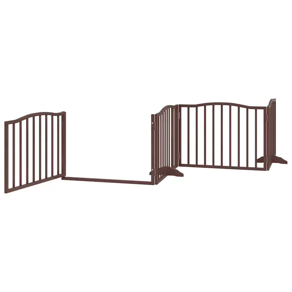 Cancello Cani Porta Pieghevole Marrone 6 Pannelli 480cm Pioppo 3155633