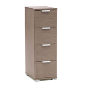 CASSETTIERA BASIC CON 4 CASSETTI IN LEGNO ROVERE GRIGIO 27 X 38 X H 85 CM