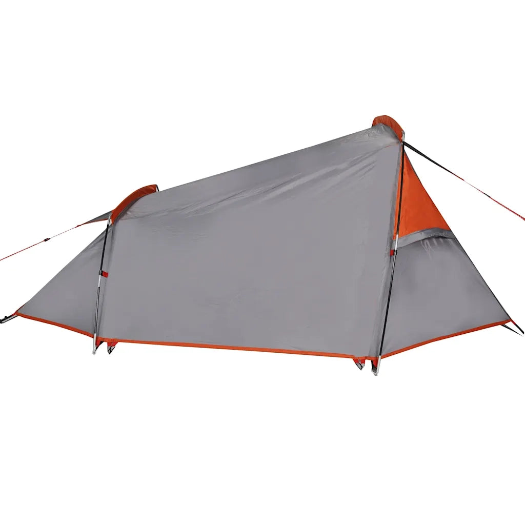 Tenda da Campeggio a Tunnel per 2 Persone Grigio e Arancione 94614