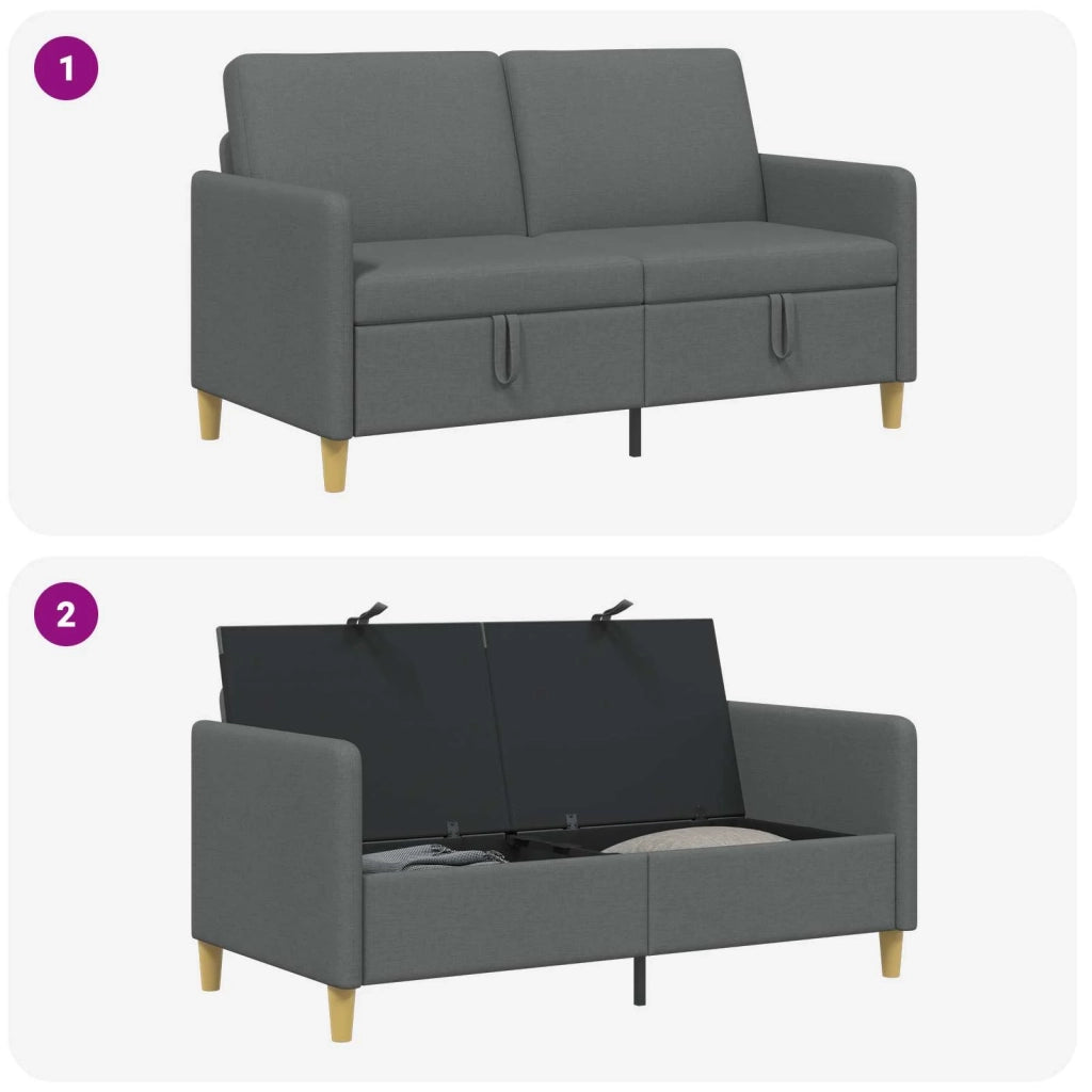 Divano con Storage Grigio Scuro 152 x 78 x 87 cm Poliestere 42036920
