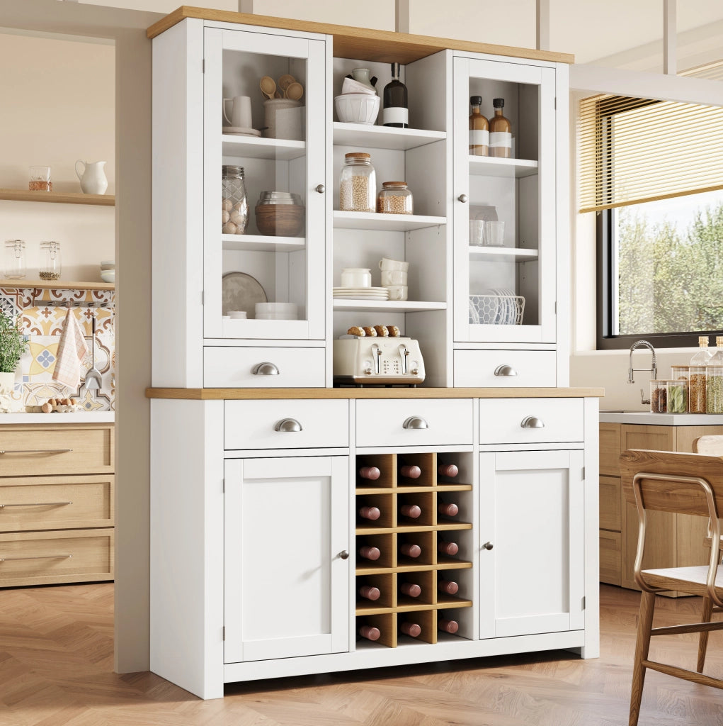 Mobile alto 120x40x185 cm con anta in vetro e chiusura soft close in MDF e metallo; bianco
