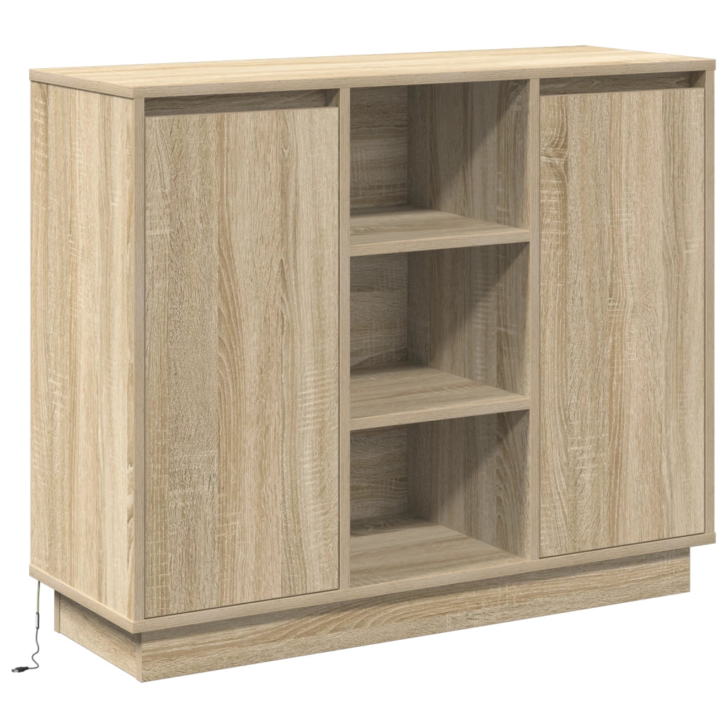 Mobile con LED Rovere Sonoma 90x32x75 cm Legno ingegnerizzato