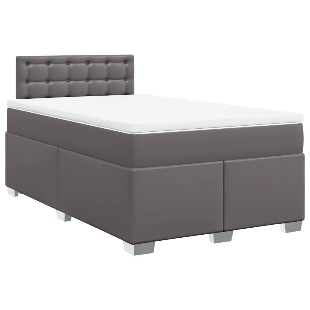 Giroletto a Molle con Materasso Grigio 120x190 cm in Similpelle 3286114