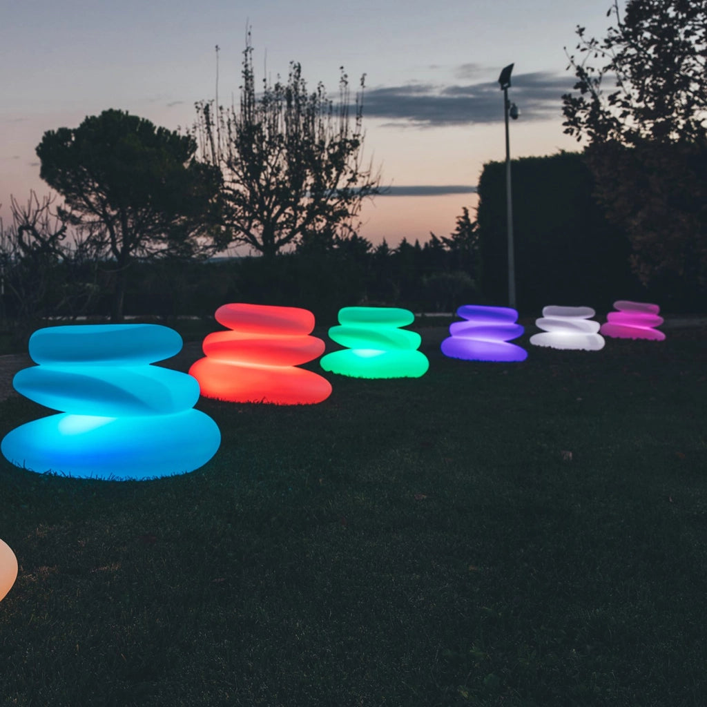 Lampada vaso luminoso in resina 75x62 cm  Led Multicolor Cavo mod. Eden Pot Bright