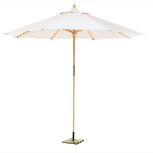 Ombrellone Da Giardino In Legno Ad Esagono Telo In Cotone Diam 300cm.