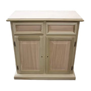 Credenza madia classica 2 porte 2 cassetti legno grezzo 82x41x84 (205) - Mobili 2G