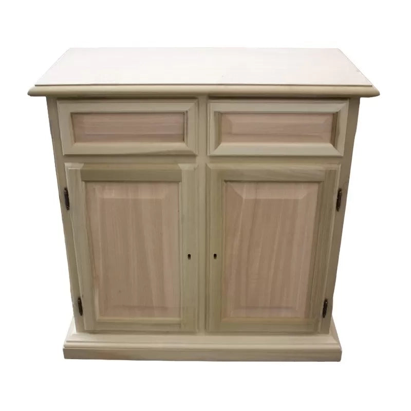Credenza madia classica 2 porte 2 cassetti legno grezzo 82x41x84 (205) - Mobili 2G