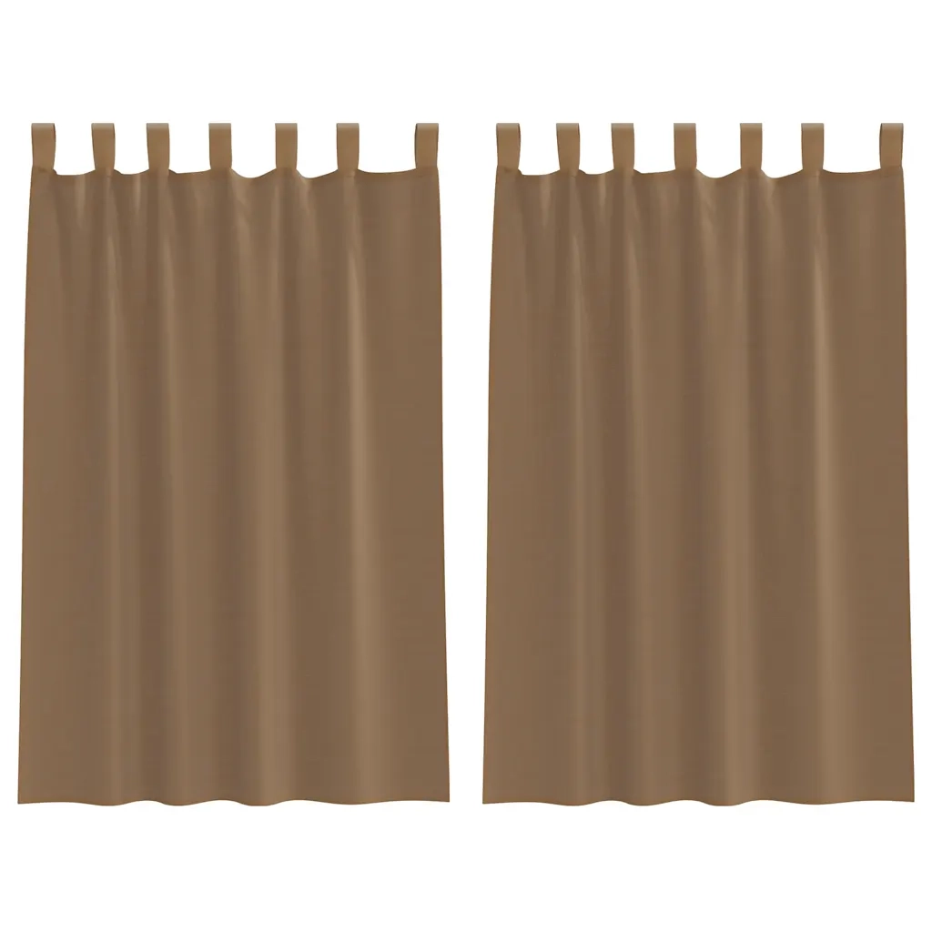 Tende in Voile con Passanti 2 pz Marrone Chiaro 140x175 cm