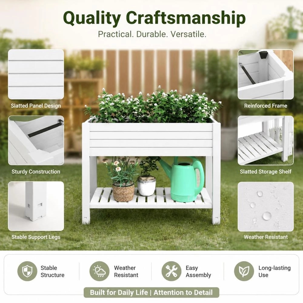 Raised Bed White 110x45x79 Cm Polypropylene