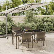 Set da Pranzo da Giardino 5 pz con Cuscini in Polyrattan Grigiocod mxl 101234