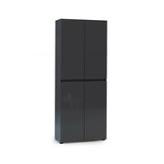 Scarpiera Bellante, Mobile portascarpe, Armadio da ingresso multiuso, Mobiletto per calzature, Made in Italy, 80x34h200 cm, Antracite