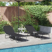 Lettino prendisole pieghevole 2 pcs Nero 188 x 57 x 86,5 cm 42003147