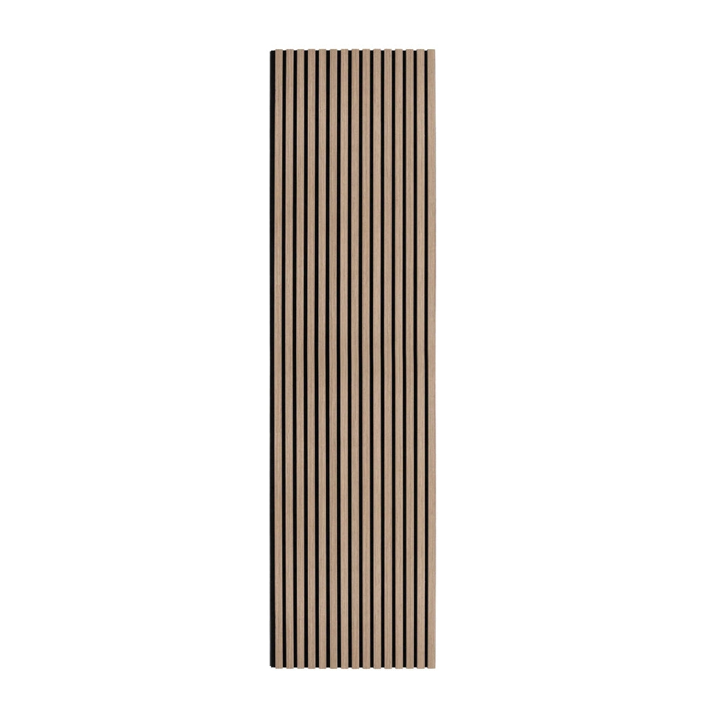 Pannello Fonoassorbente con Doghe Noce Chiaro 3D in Legno 2400 x 600mm