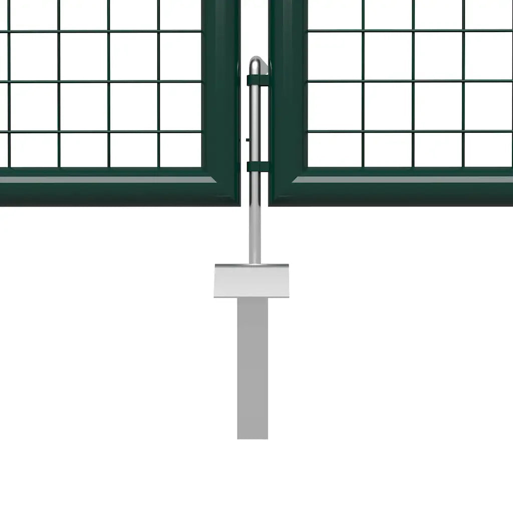 Cancello da Giardino in Acciaio 400x75 cm Verde 144310