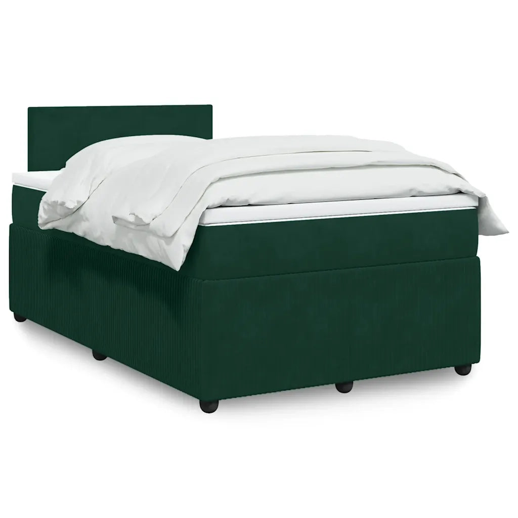 Giroletto a Molle con Materasso Verde Scuro 120x200 cm Velluto 3290007