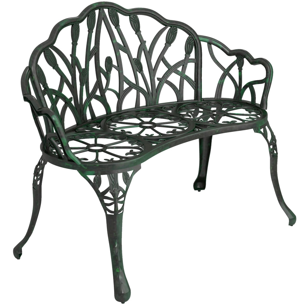 Panchina da giardino in alluminio ¨C zephmum ¨C 2 posti verde 99x57x78 cm