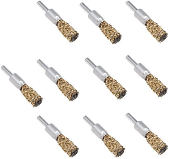Kit di borsette per ruote a filo - rimozione ruggine - 10 pezzi - robusto e duraturo - accessorio per trapano universale - per scuotere e lucidare