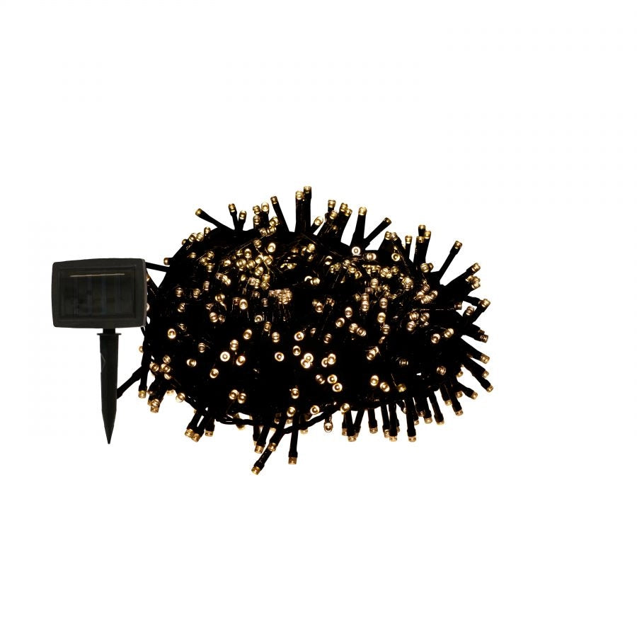 Catena luminosa con pannello solare 100 led bianco caldo