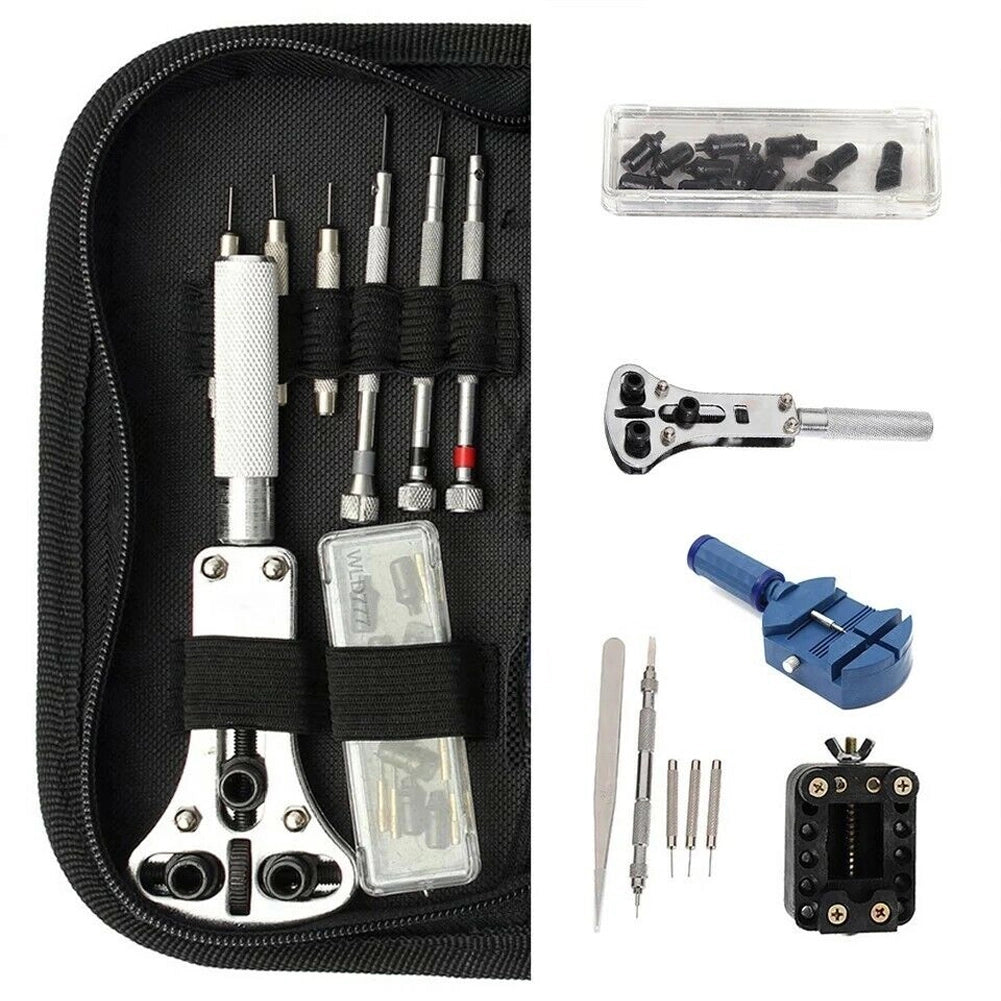 Kit Riparazione Manutenzione Ripara Orologi Astuccio 13 Attrezzi Professionali