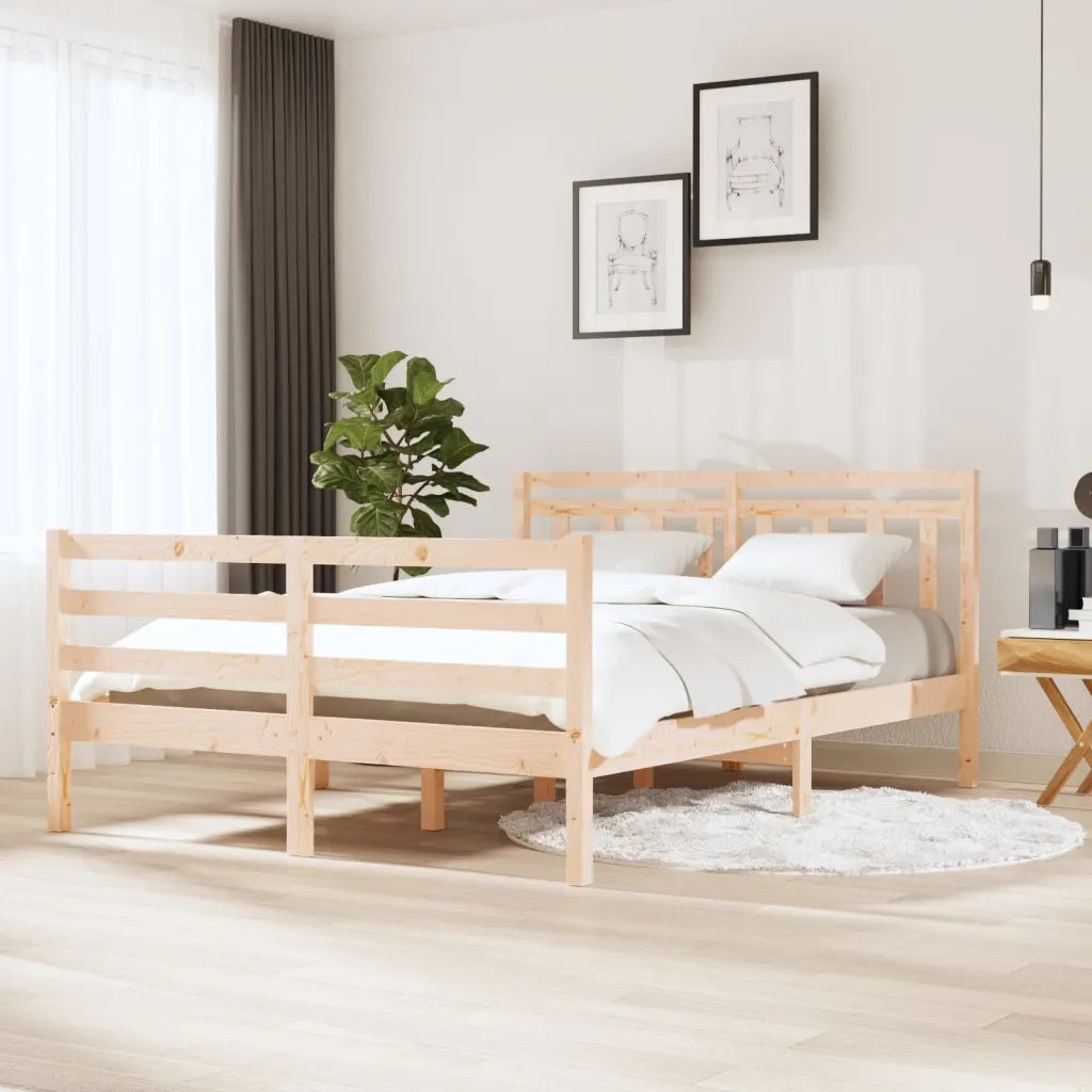 Giroletto-Struttura Letto in Legno Massello 140x190 cm 633316