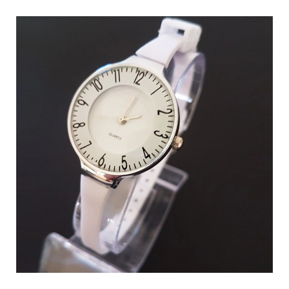 Trade Shop - Orologio Polso Donna Analogico Quarzo Moderno Fashion Casual Sottile Bian -