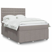 vidaXL Giroletto a Molle con Materasso Tortora 140x190 cm in Tessuto