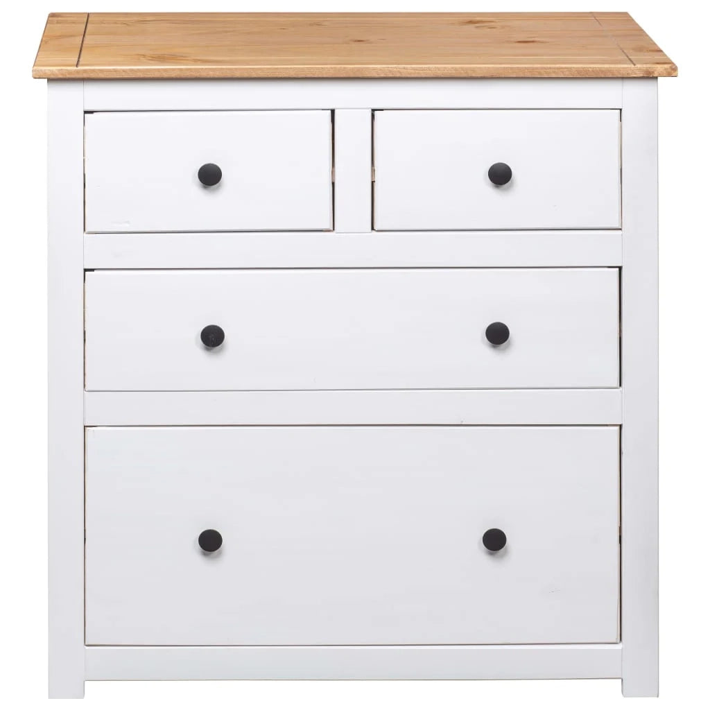 Buffet credenza cassettiera armadio mobile contenitore organizer per cucina soggiorno salotto 80 x 40 x 83 cm Pino gamma Panama bianco 02_0030519