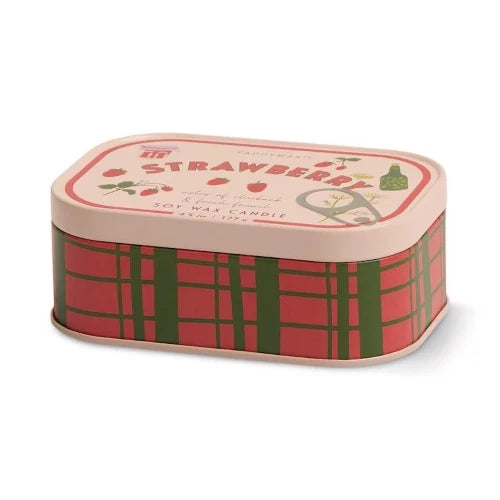 Candela in latta stampata Bistro da 127 g (4,5 oz) con motivo fragola - Fragola