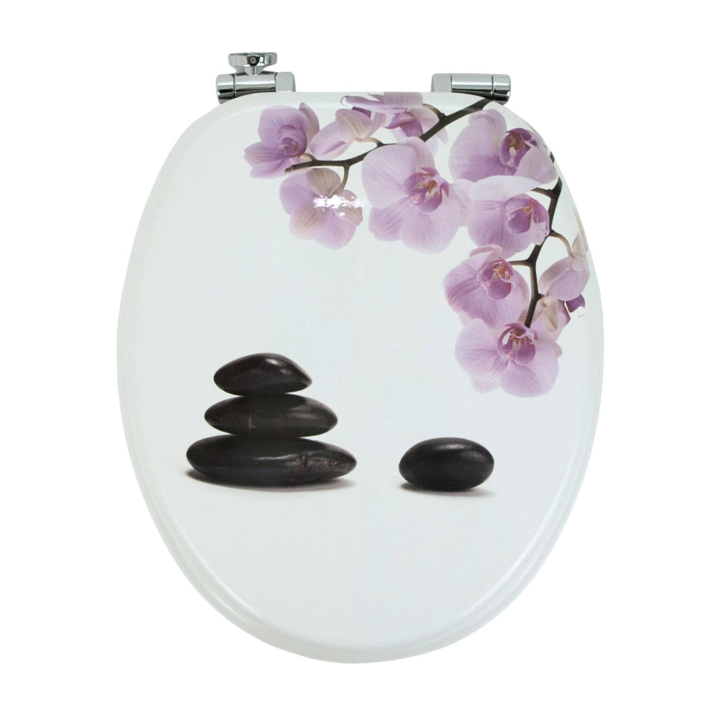 Sedile wc copri vater universale frizionato fantasia in mdf chiusura rallentata *** fantasia chinese spring, confezio...
