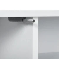 Mobile Banc TV Sospeso Stile Contemporaneo 2 Armadietti 2 Nicchie Centrali e 2 Passacavi, 140 x 30 x 30 cm, Bianco