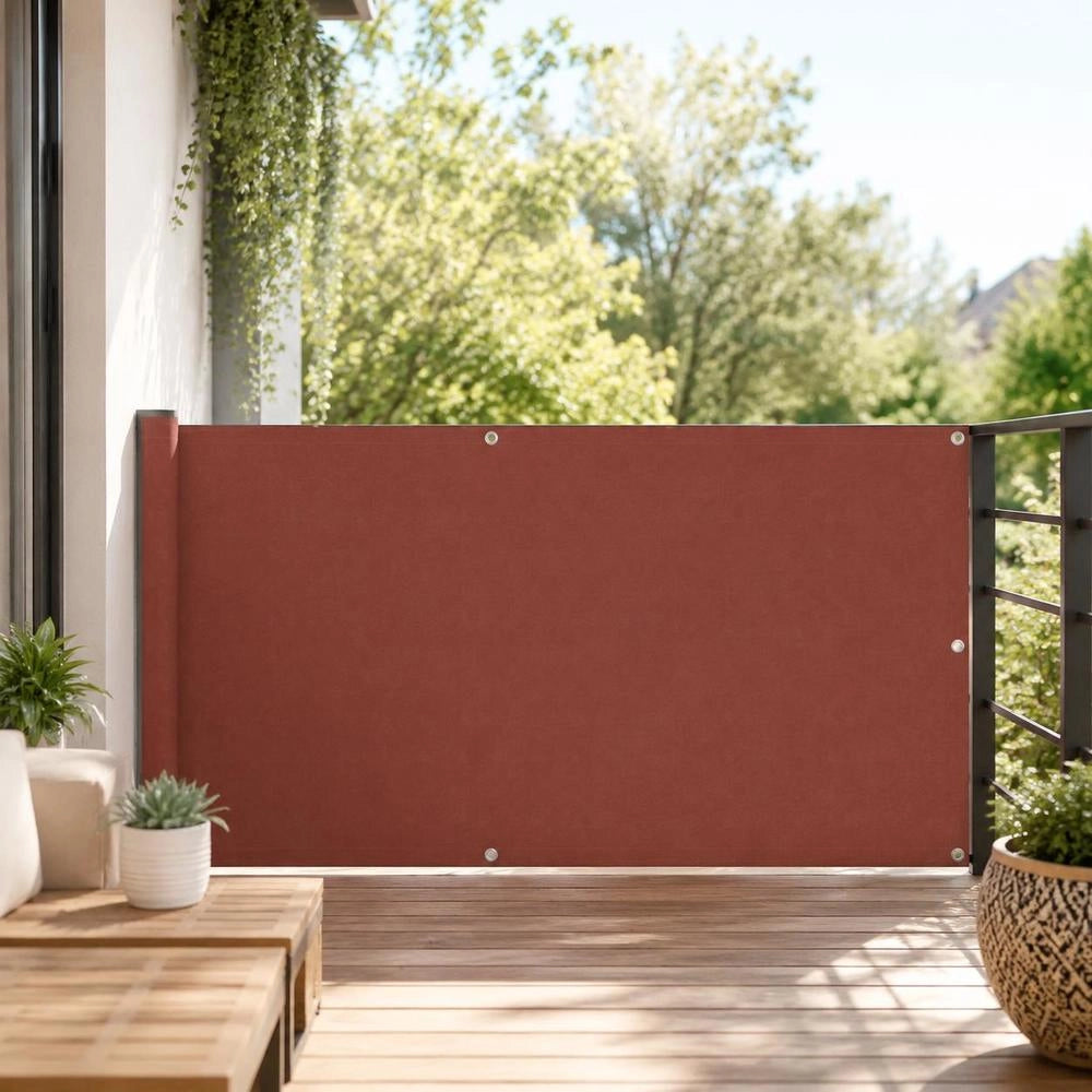 Balcony Privacy Screen, Terracotta Red, 120x300 Cm, Oxford Fabric