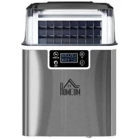 Macchina Ghiaccio 20kg in 24 Ore, 24 Cubetti in 14-18 Minuti con Dimensione Regolabile, Serbatoio 3.2L e Sistema Autopulente, Argento